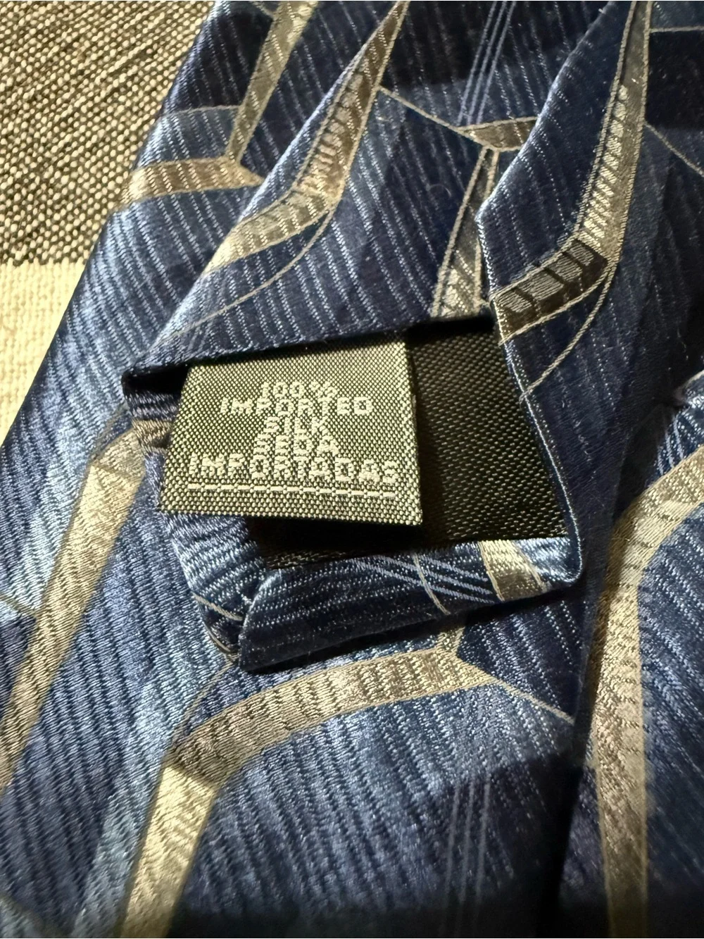Stafford Blue Geometric Silk Tie